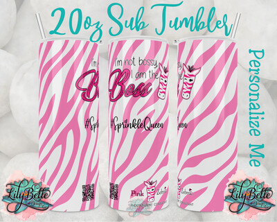 Pink Zebra Consultant Tumbler - Bossy
20oz Sublimation Tumbler