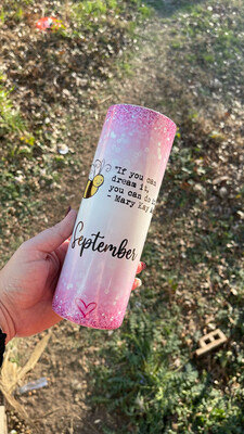 Mary Kay Pink Glitter Bee Quote
20oz Sublimation Tumbler