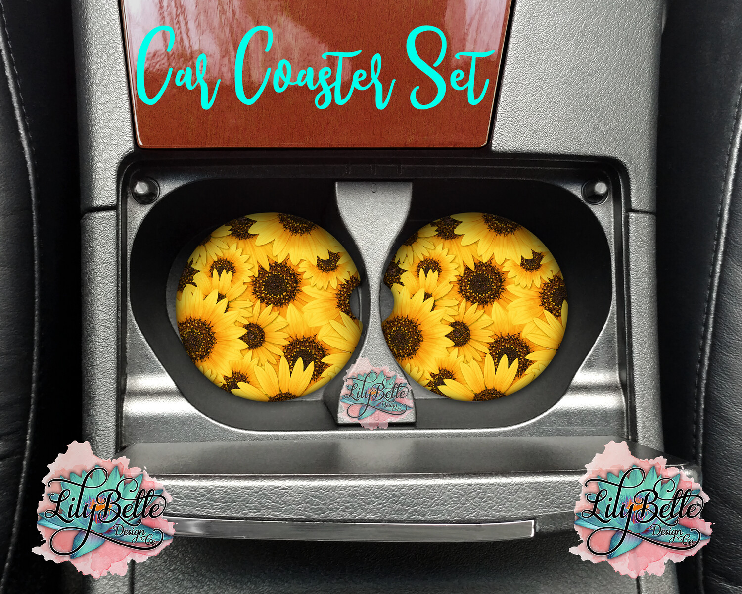 Sunflower Car Coasters
