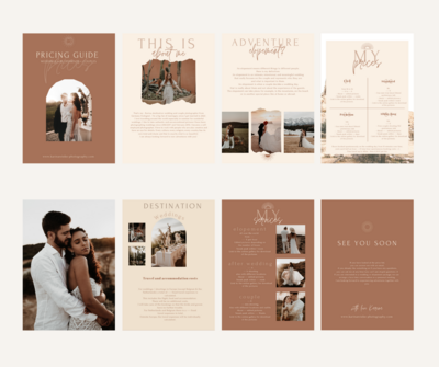 Canva Template | Hochzeitsfotografie Preislisten Vorlage | Hochzeit Pricing Guide List  | boho