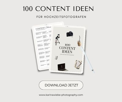 100 Social Media Content Ideen für Hochzeitsfotografen