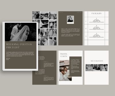 Canva Template | Hochzeitsfotografie Preislisten Vorlage | Hochzeit Pricing Guide List | Brown