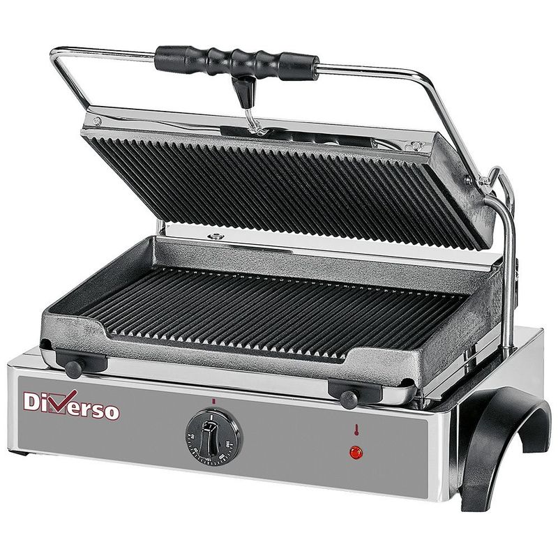 Elektrische panini grill MEDIUM, geribde platen type WR-GRPN-43