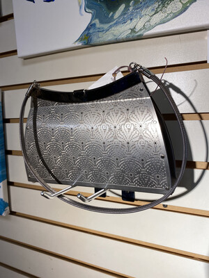 Wendy Fern Shoulder Or Clutch Metal And Italian Leather Bag