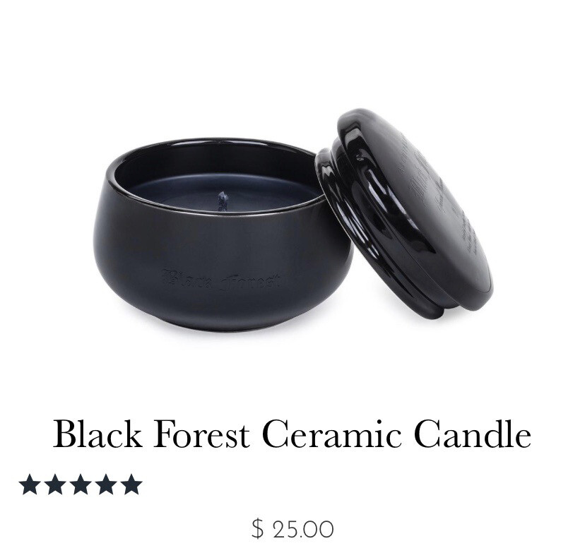 Black Forest Ceramic Bowl Candle