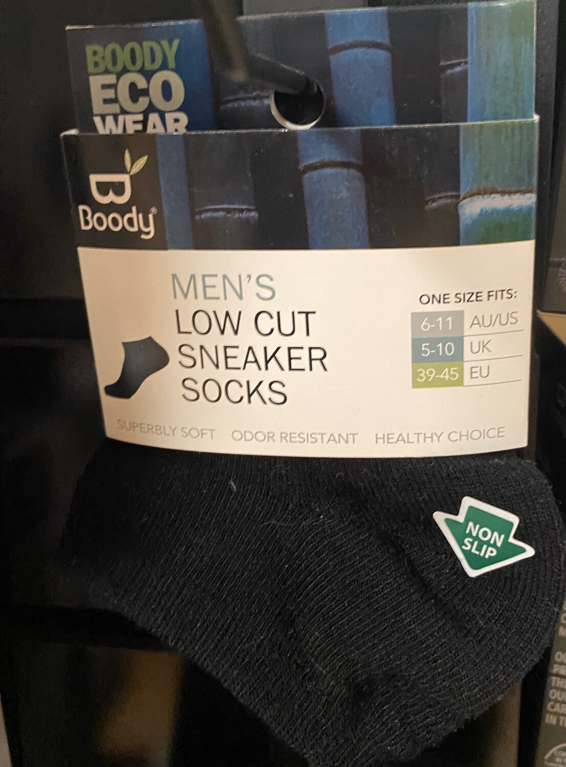 Men’s Bamboo Black Low Cut Sneaker Sock