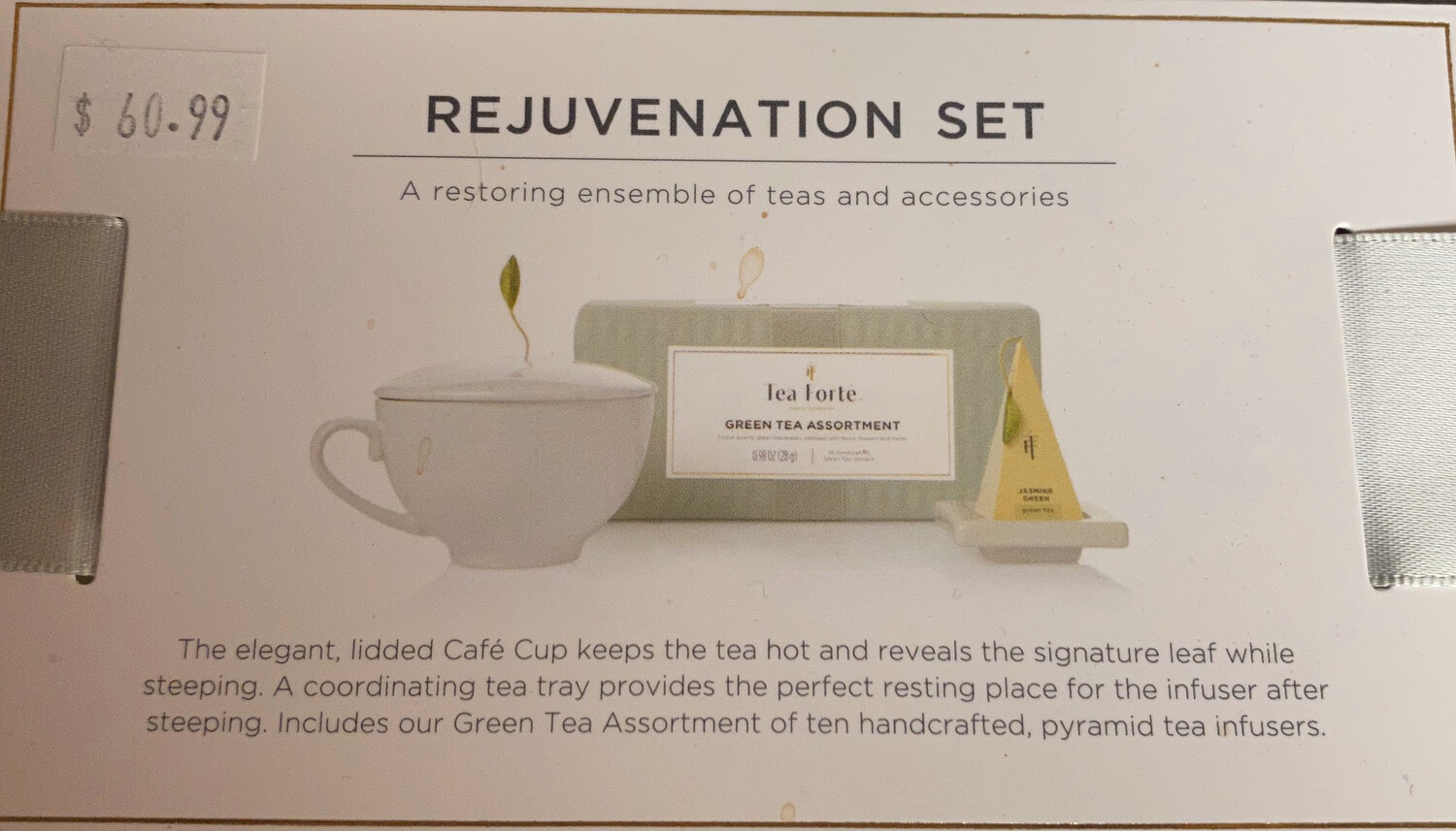 Tea Forté Rejuvenation Tea Ceramic Leaf Cup And Tea Set. Beautifully Boxed