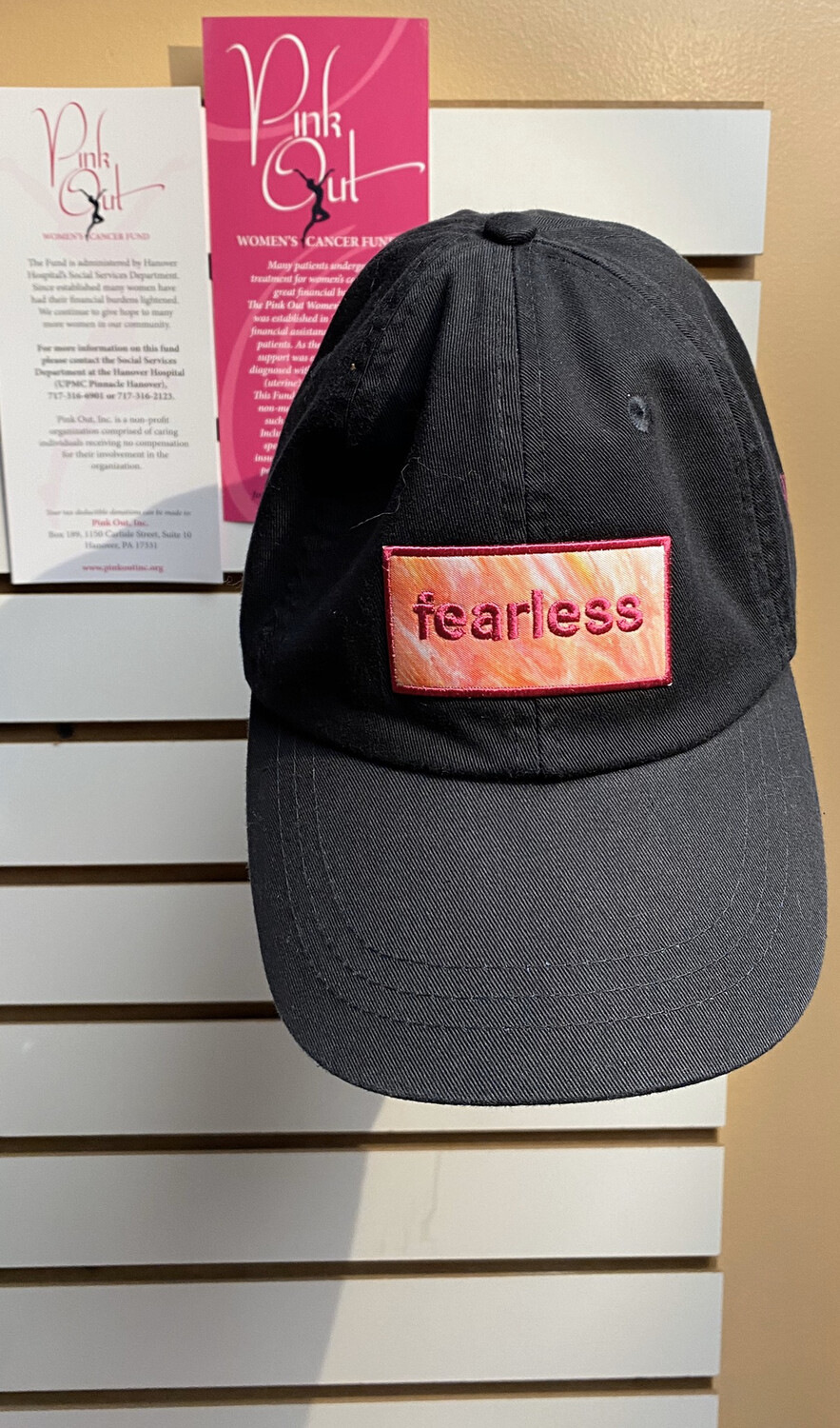 Fearless Black Cotton Cap 20% Donated To Pink Out