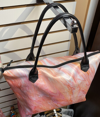 Fearless Silk Tote Leather Handles 20% Donated To Pink Out
