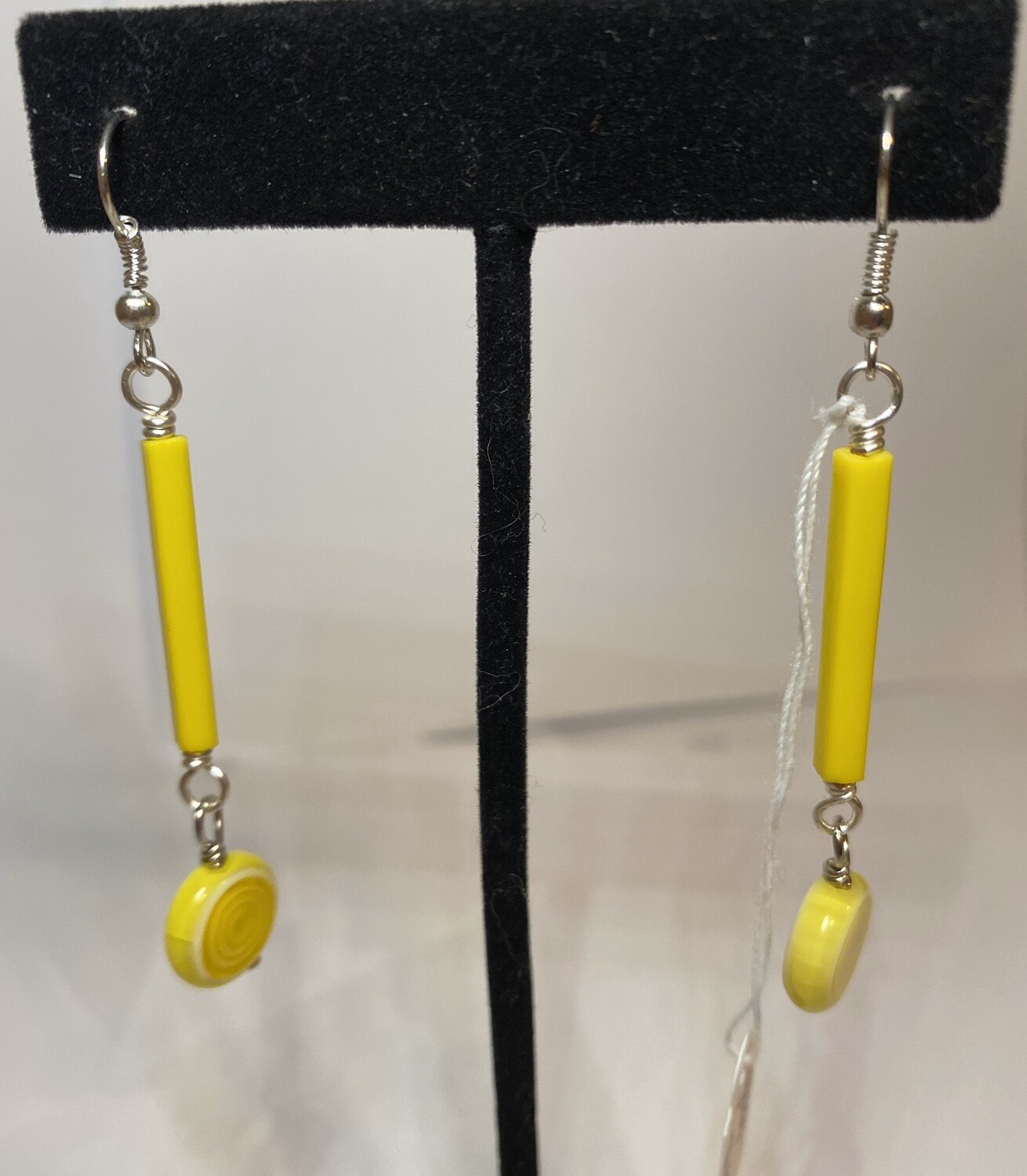 DK Glass Yellow Swirls Earrings