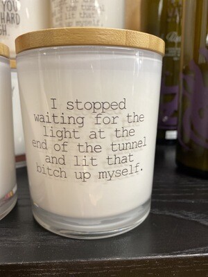 A&A Saucy Glass Candle “I stopped Waiting For The Light” Prosecco Fizz Aroma 100% Soy Made In USA 11.5 oz