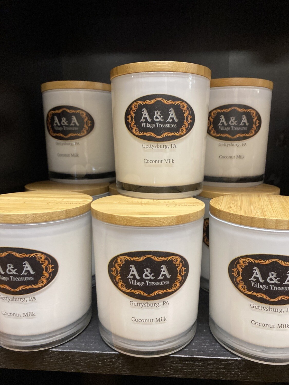 A&A Signature Gettysburg, PA Candle Coconut Milk Scent 100% Soy Made In USA 11.5 oz
