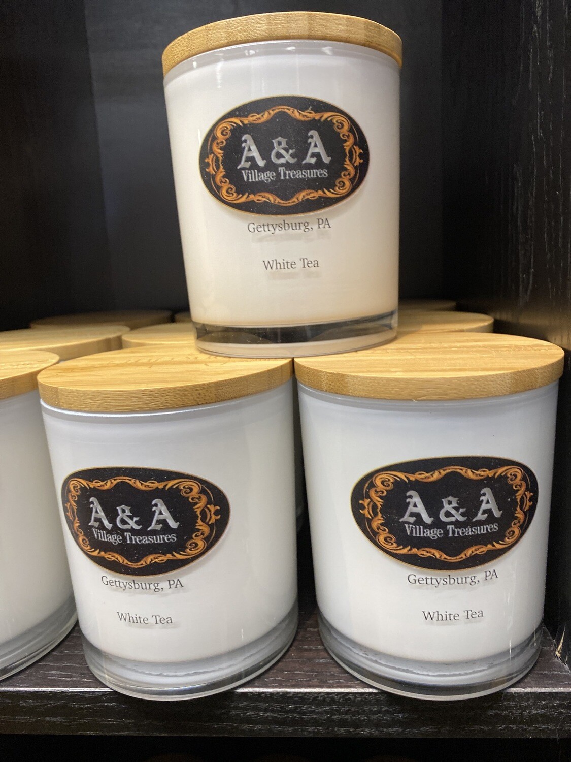 A&A Signature Gettysburg, PA Candle White Tea Scent 100% Soy Made In USA 11.5 oz