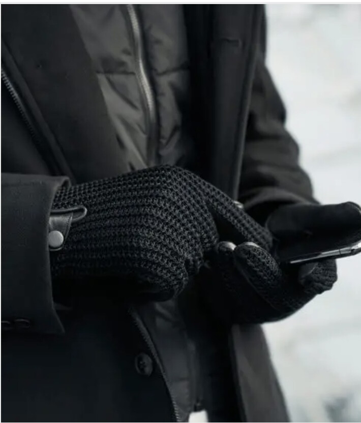 Mens Napo Leather Gloves Black L