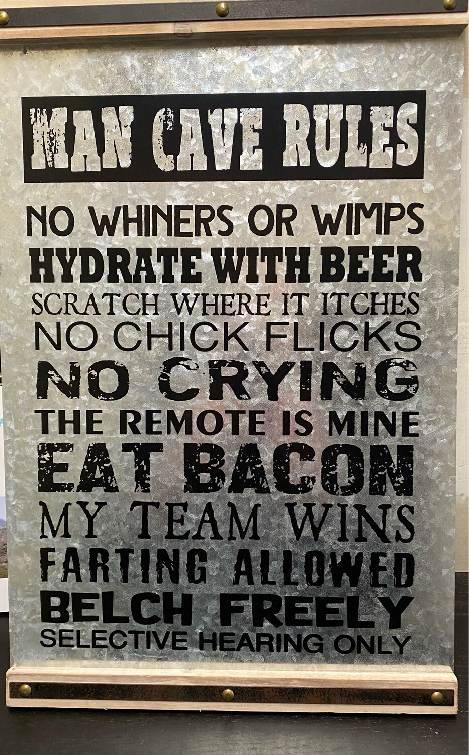 GC Man Cave Rules Wall Decor