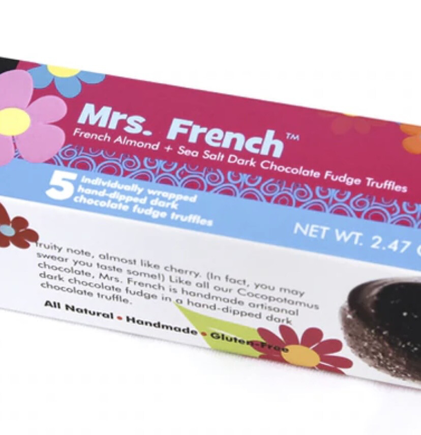 Mrs French French Almond+Sea Salt Dark Chocolate Fudge Truffles