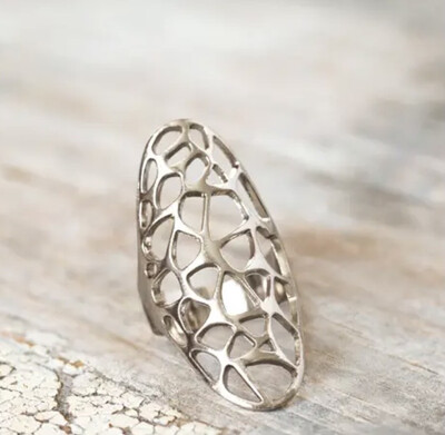 WA Honeycomb Ring Silver