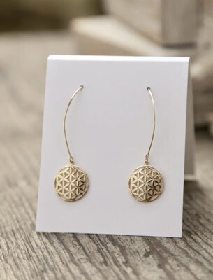 WA Flower Of Life Ear Ring Gold