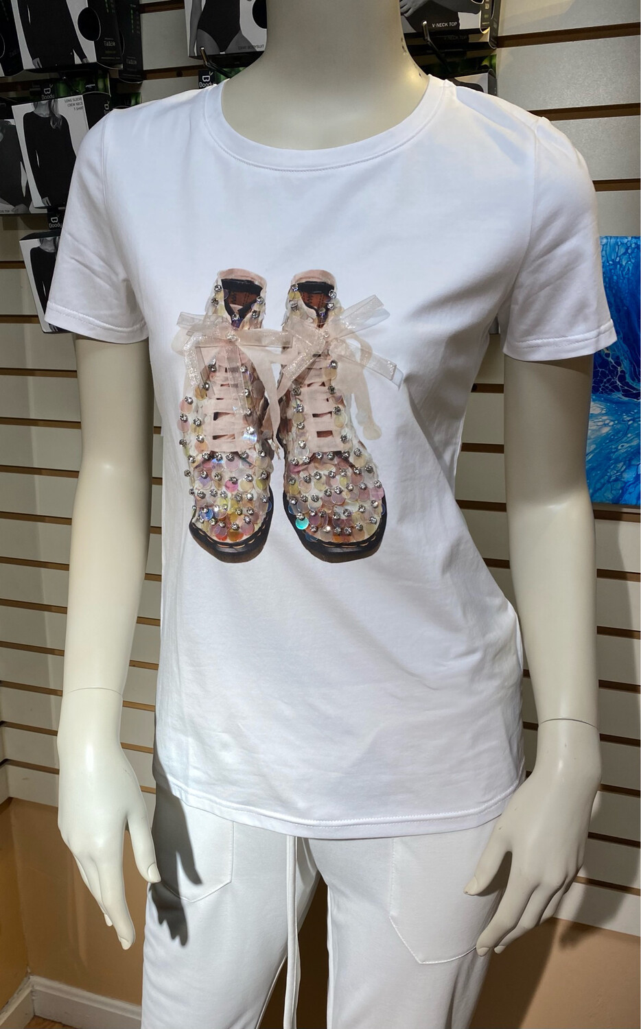 Coco Glitter Shoes Tee S