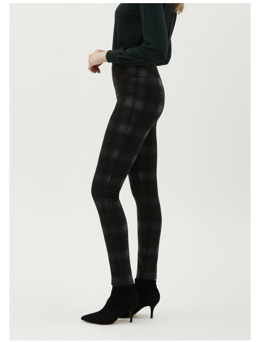 UP Luxe Grey Blk Check Straight Leg 12