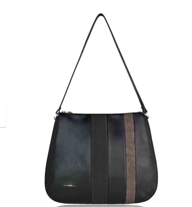 E S Tri Color Bag Shoulder Or Cross Body Black