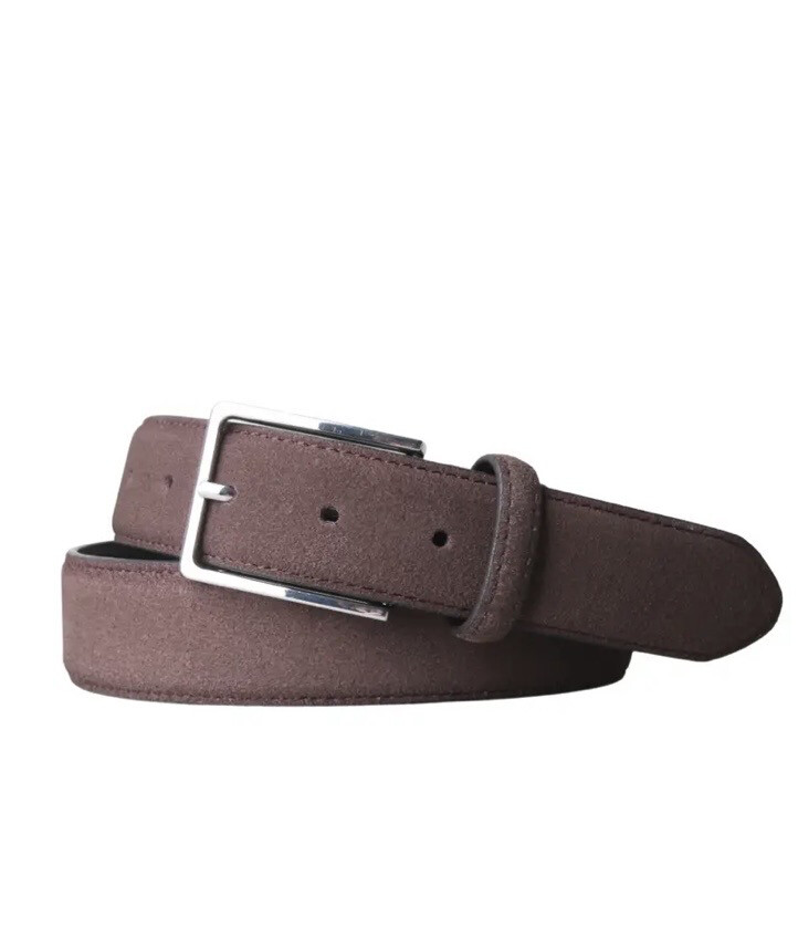 Remy Suede Leather Belt Brown 34