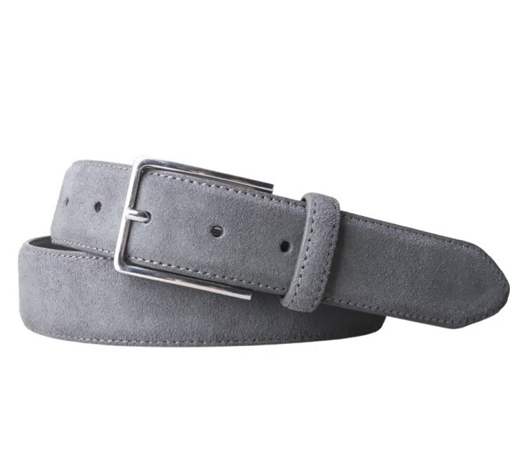 Remy Suede Leather Belt Grey 36
