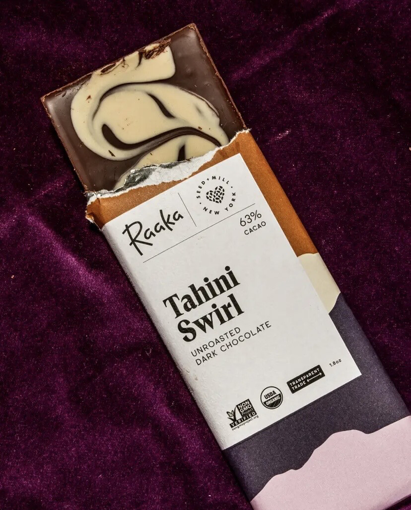 Raaka Tahini Swirl Unroasted Dark Chocolate