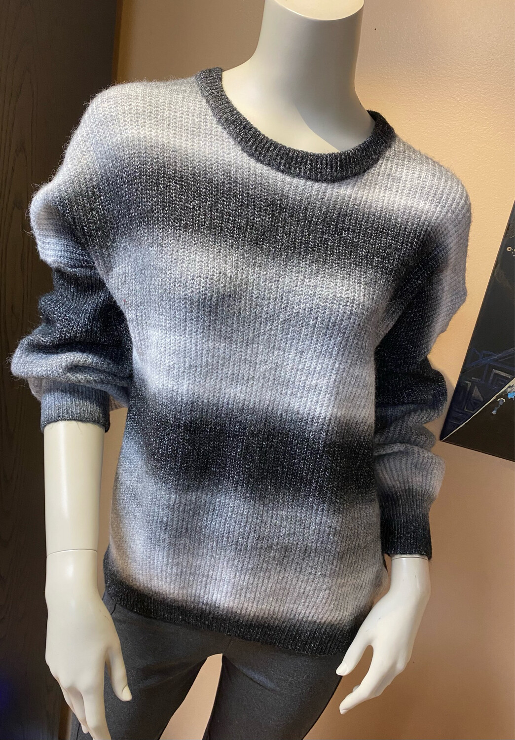 M Knitted Sweater Umbre Black Grey L