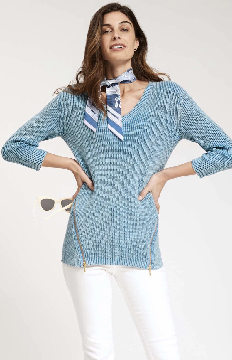 Tyler Mineral Wash Sweater Coastal Blue XL