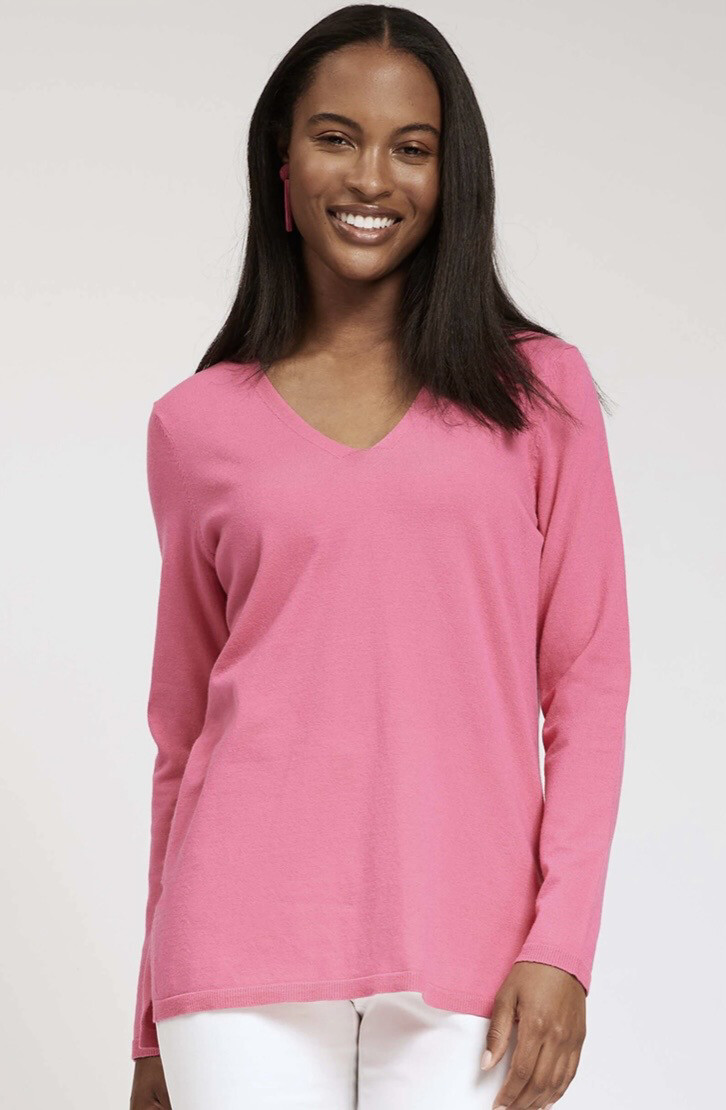 Tyler B V Neck Sweater Hot Pink XL