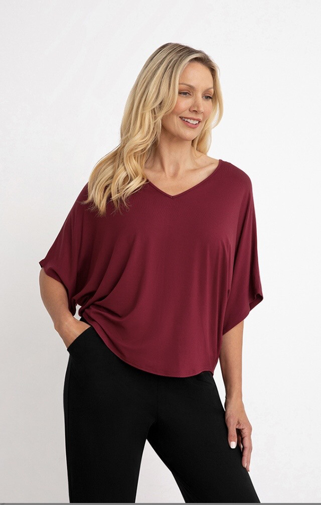 Sympli Bamboo Dolman Top Mulberry S