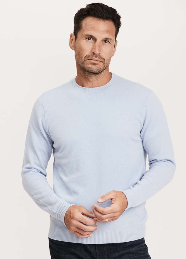 Tyler Boe Crew Neck Light Blue Cashmere Sweater XL