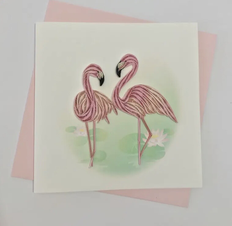 Pop In Flamingo Card