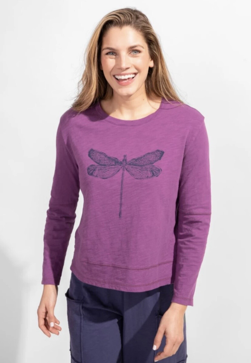 Escape Dragonfly Tee Plum S
