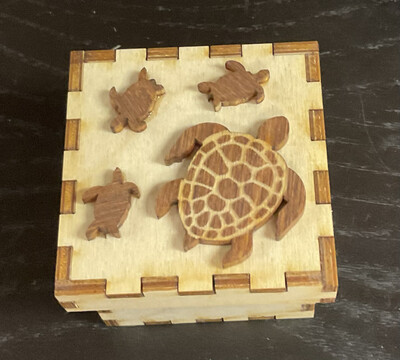 Tiny Treasure Box Made In US Turtles. Height 2” By 2”1/2