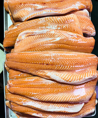 FRESH SALMON FILLET SKIN ON 1 Pound PORTION