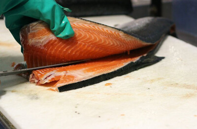 FRESH Scaled SALMON FILLET Pound PORTION