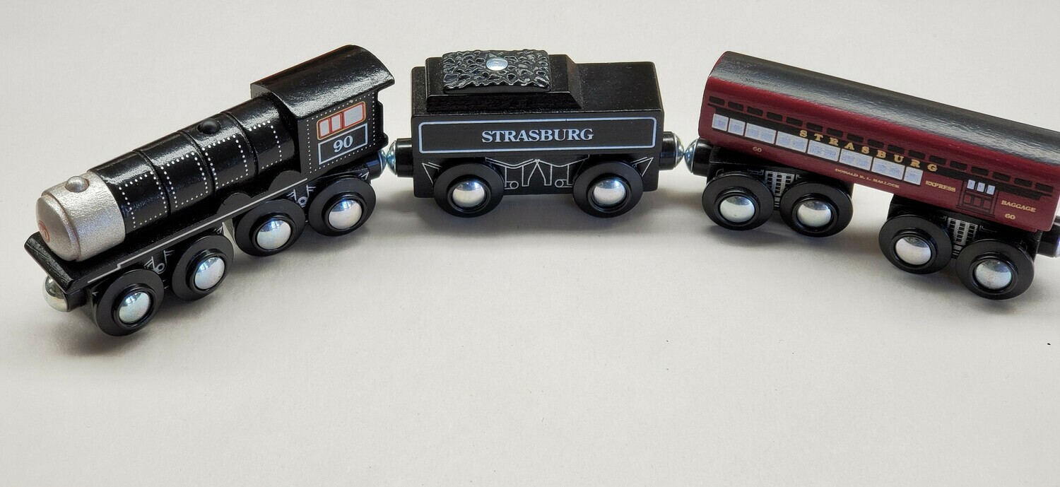 all aboard wooden train cars