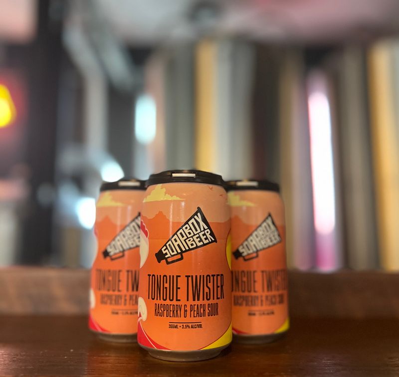 Tongue Twister - Raspberry and Peach Sour - Carton (16 x 355ml)