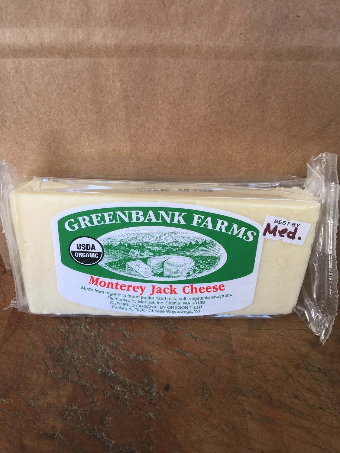 Deli / Cheese / Greenbank Organic Monterey Jack , Medium (about .63 lbs)
