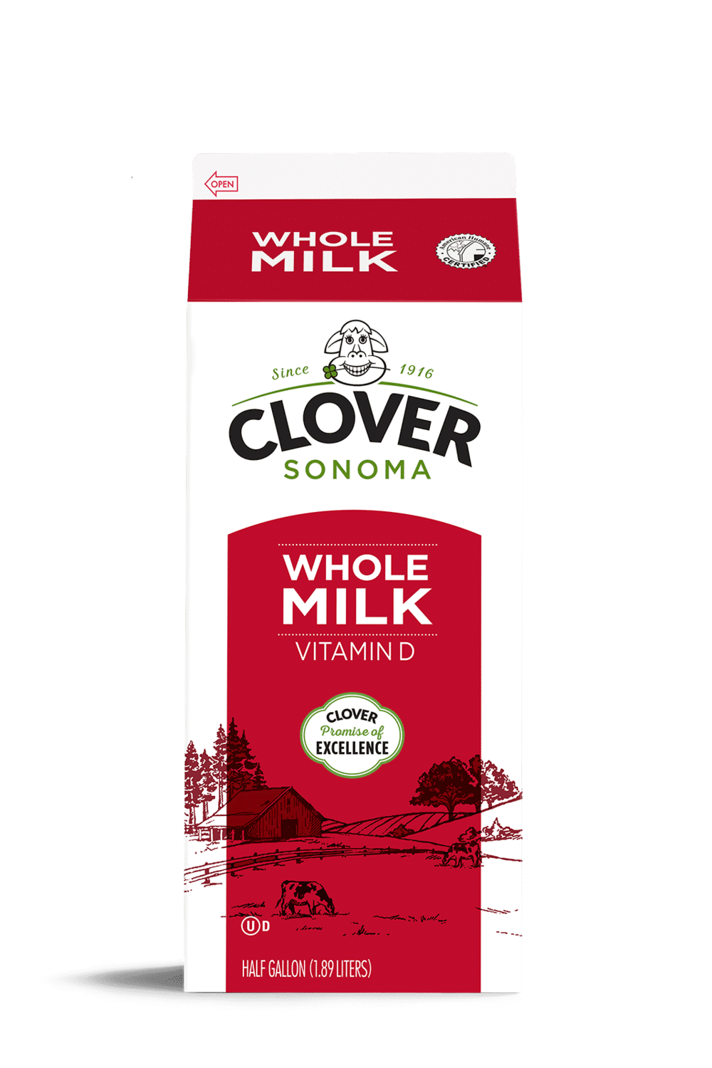 Dairy / Milk / Clover Whole Milk Half Gallon