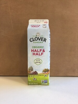 Dairy / Milk / Clover Organic 1/2 and 1/2 Quart