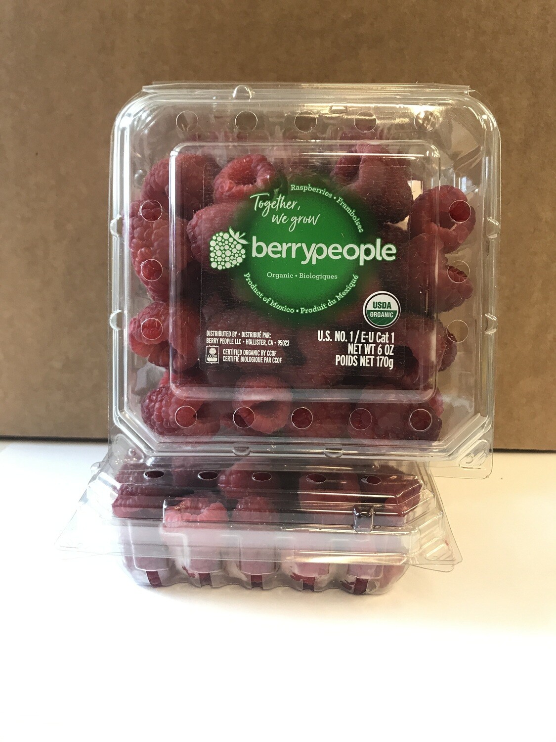 Produce / Fruit / Organic Raspberries, 6 oz