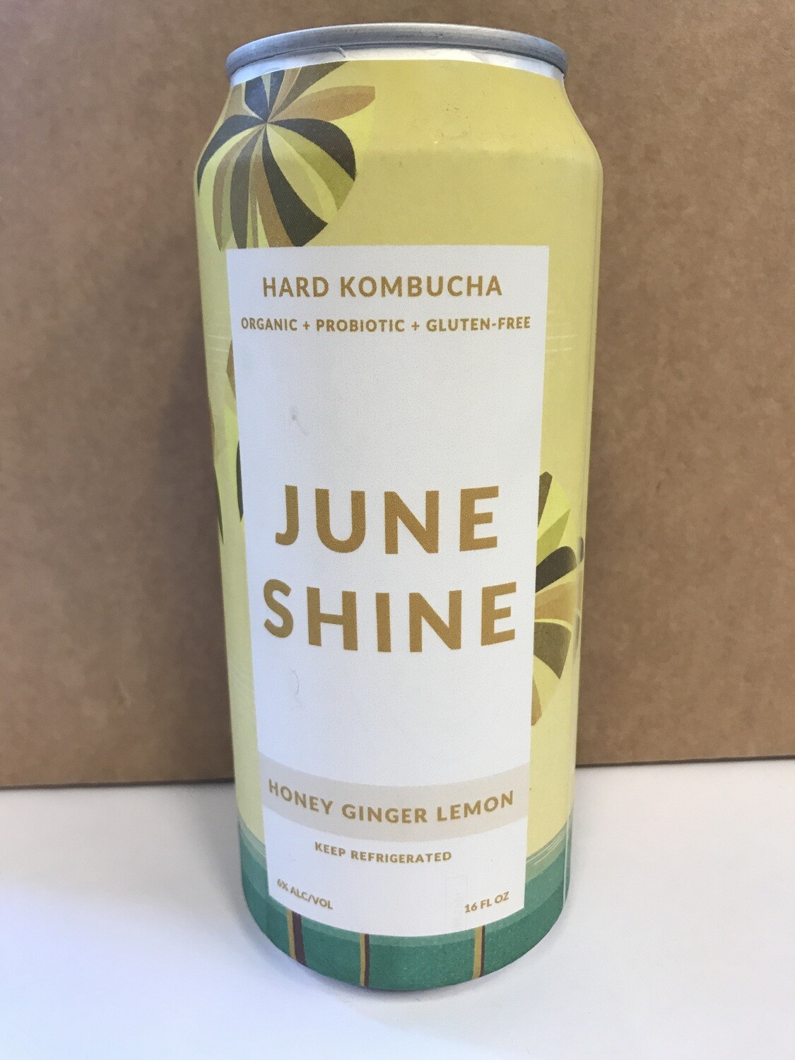 Beer / Single / Juneshine Hard Kombucha, Honey Ginger Lemon, 16 oz