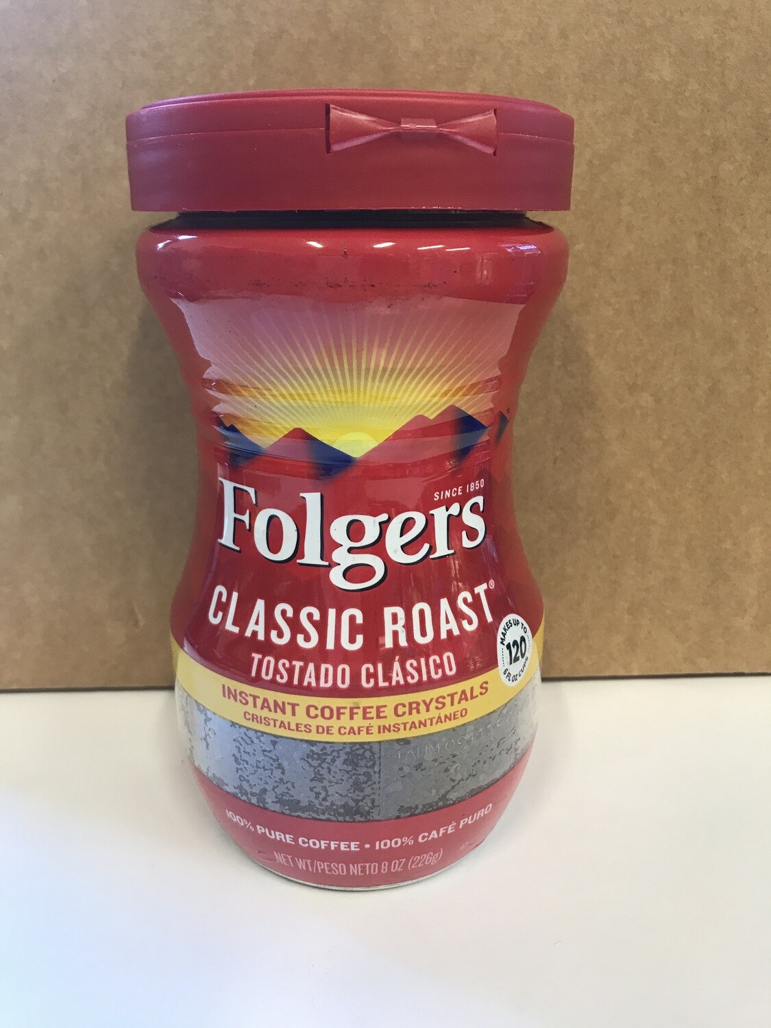 Grocery / Coffee / Folgers Classic Roast Instant Coffee Crystals, 8 oz