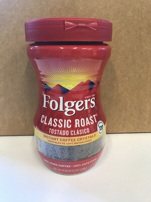 Grocery / Coffee / Folgers Classic Roast Instant Coffee Crystals 8oz