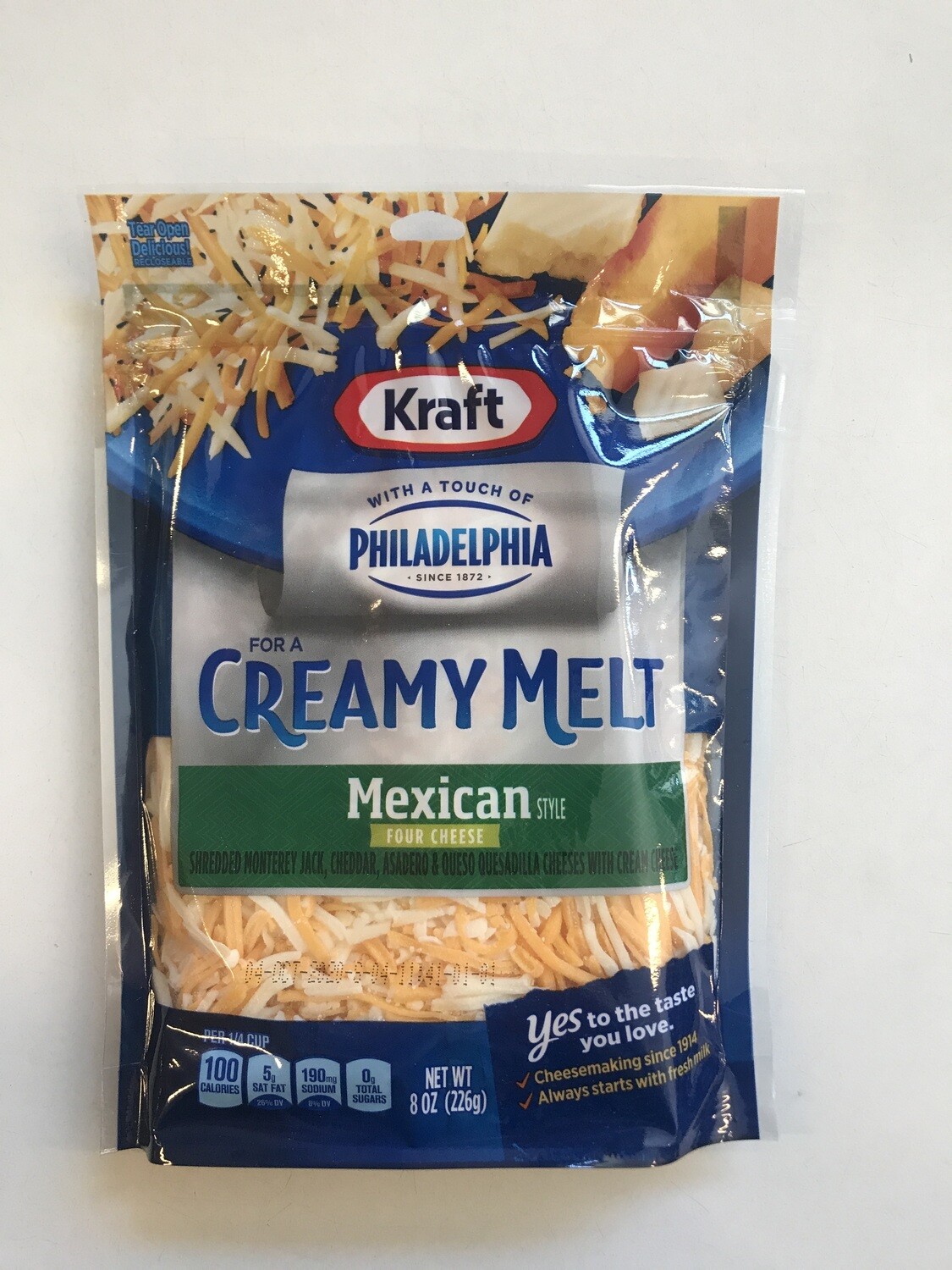 Deli / Cheese / Kraft Shredded Mexican Four Cheese Creamy Melt, 8oz.