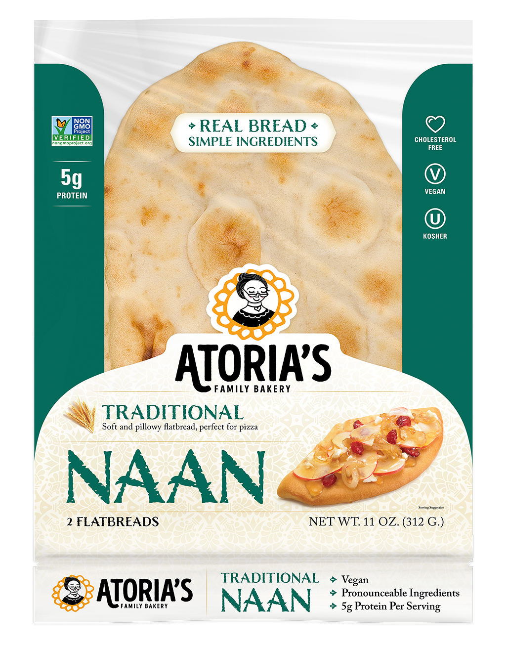 Bread / Pita / Atoria's Traditional Naan, 2 ct