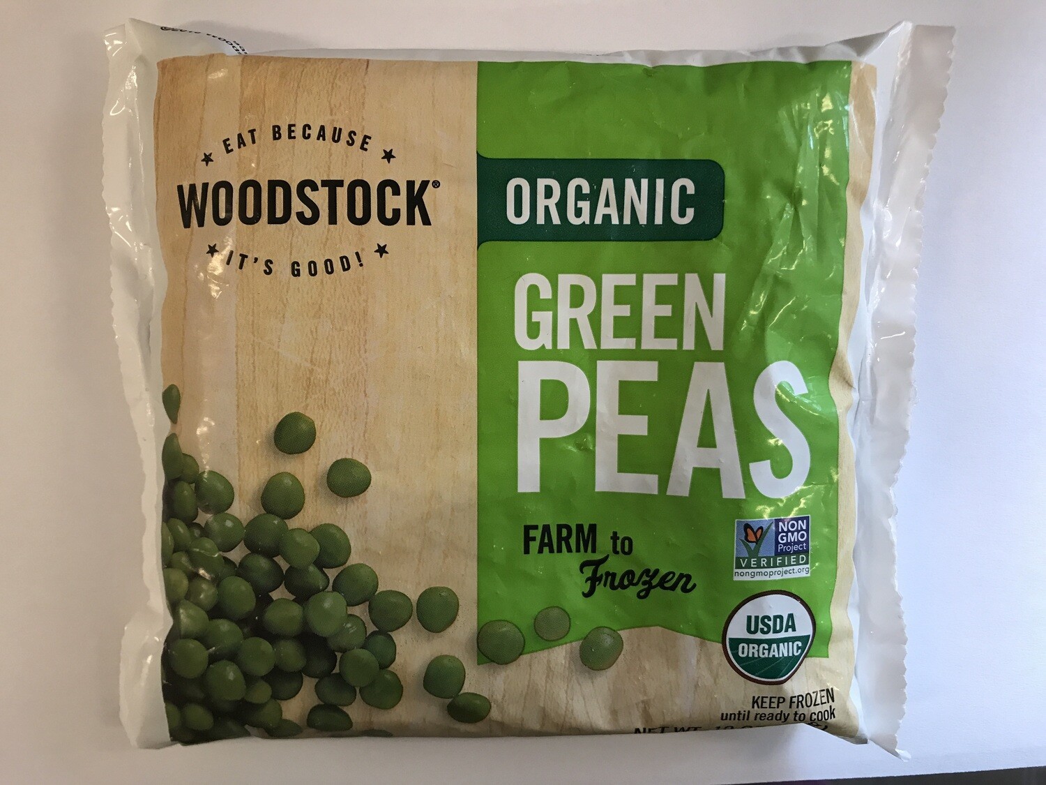 Frozen / Vegetables / Woodstock Frozen Peas, 10 oz